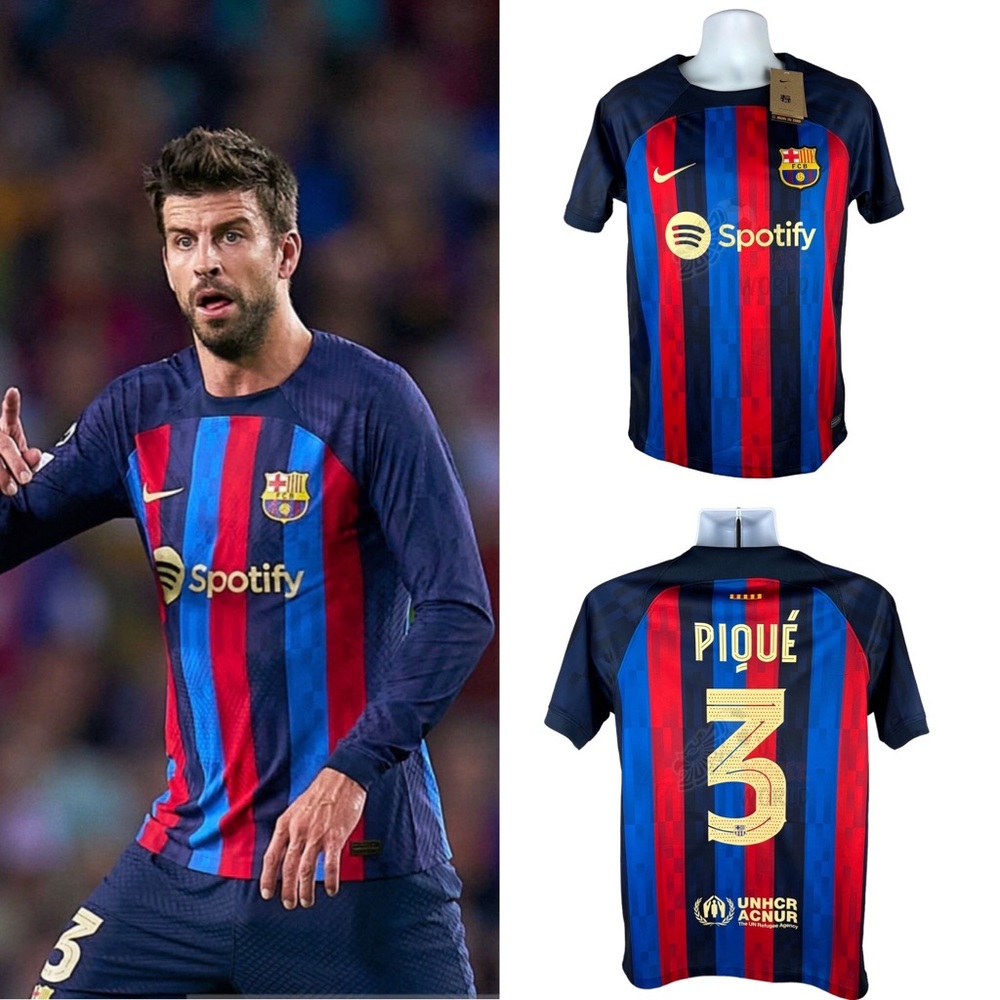 💥 New FC Barcelona 2022/23 Piqué #3 Home Mens Soccer Jersey ⚽️